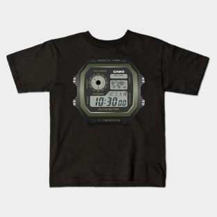 Casio Royale Green Bezel Kids T-Shirt